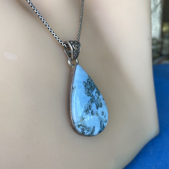 LOVELY LARIMAR PENDANT in Sterling Silver 925 - Picture 7 of 8